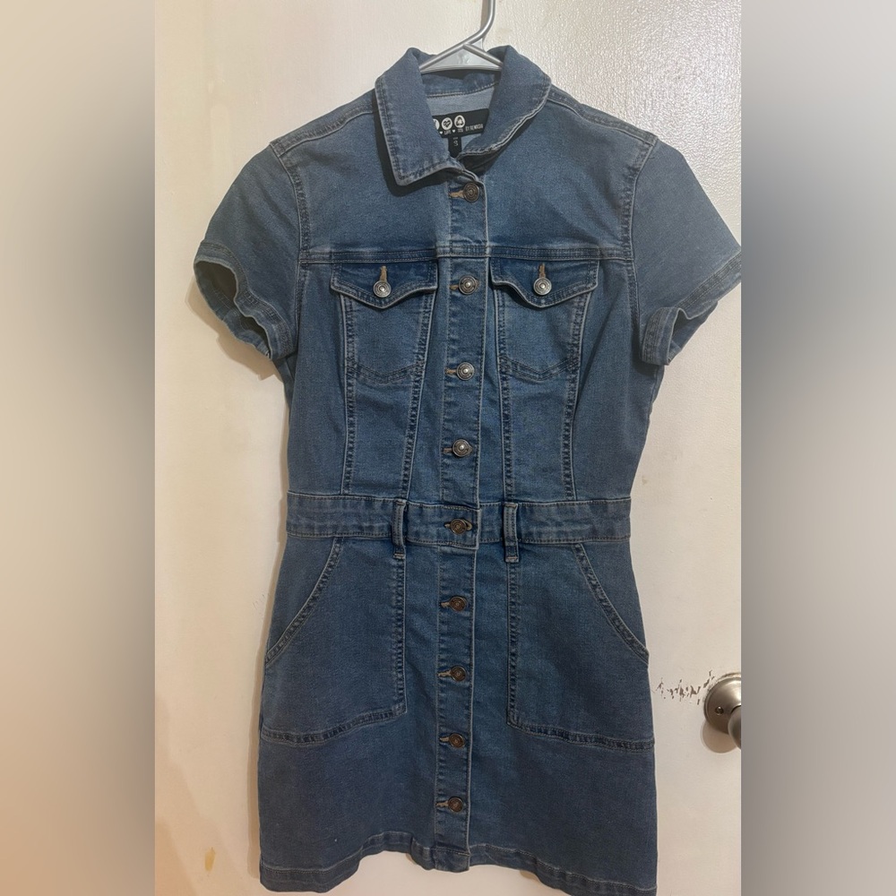 button up jean dress
